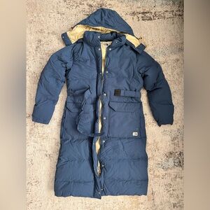 The North Face Blue Puffer Coat with Cream Lining